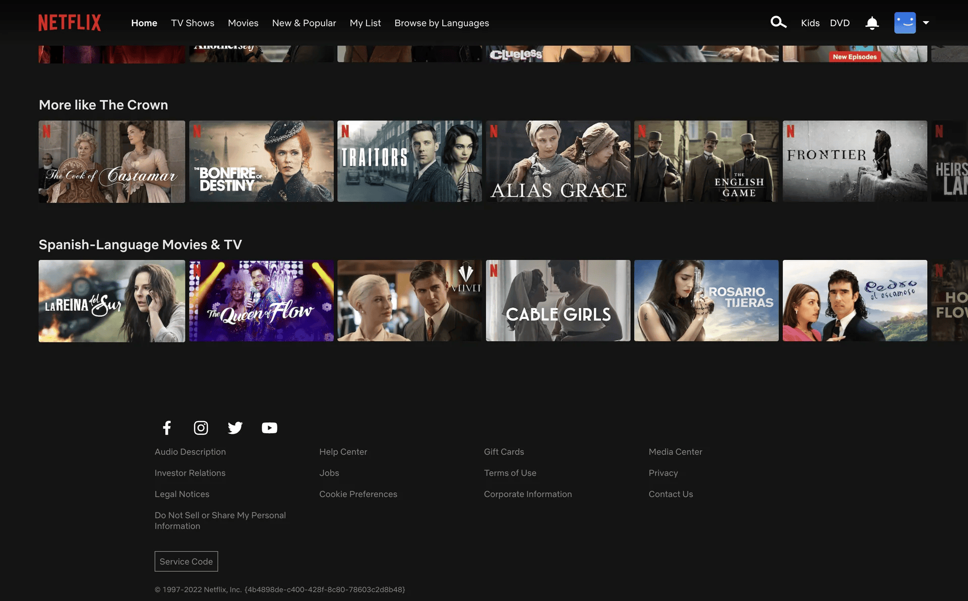 Netflix home screen showing personalised rows powered by real-time event pipeline - Top Picks, Continue Watching, Trending Now